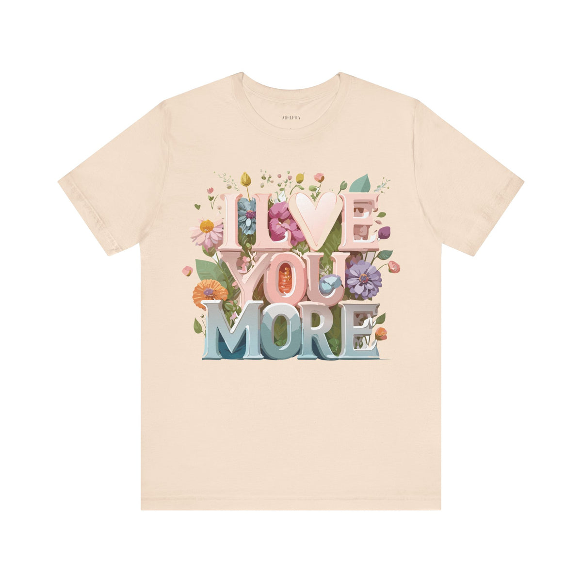 Valentine's Day Graphic Unisex Cotton Bella+Canvas Tee with Floral Art Design d136