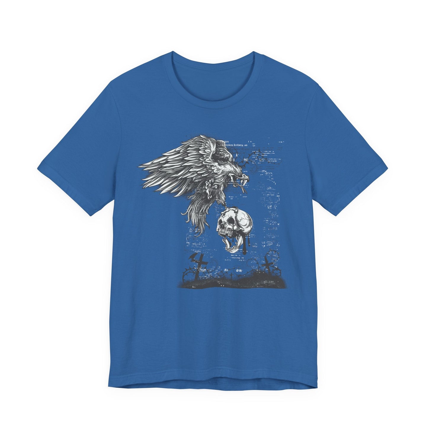 Raven and Skull Illustration Graphic Unisex Cotton T-Shirt r19