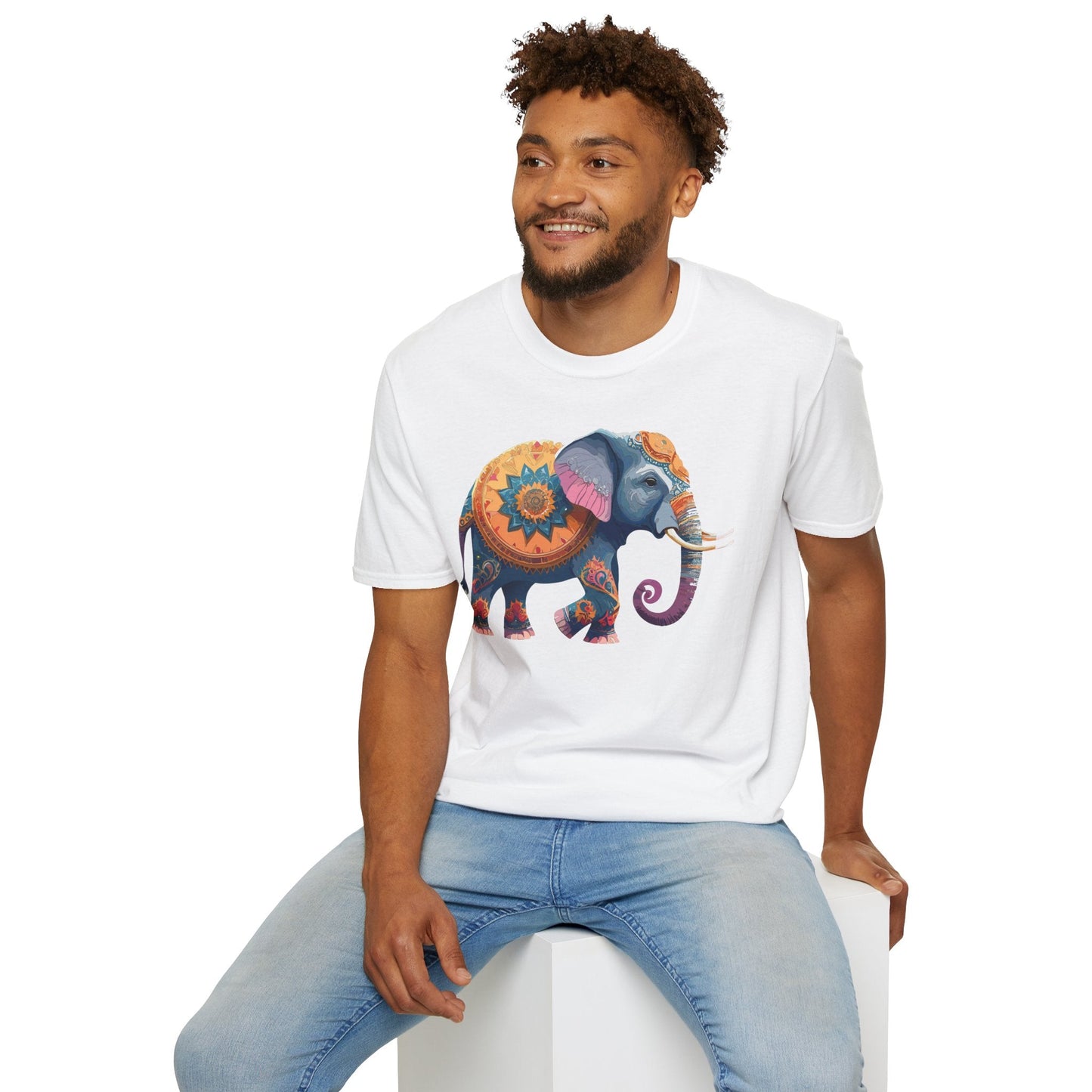 Elephant T Shirt Unisex Gildan Softstyle Tee 100 Percent Ring Spun Cotton Animal Shirt