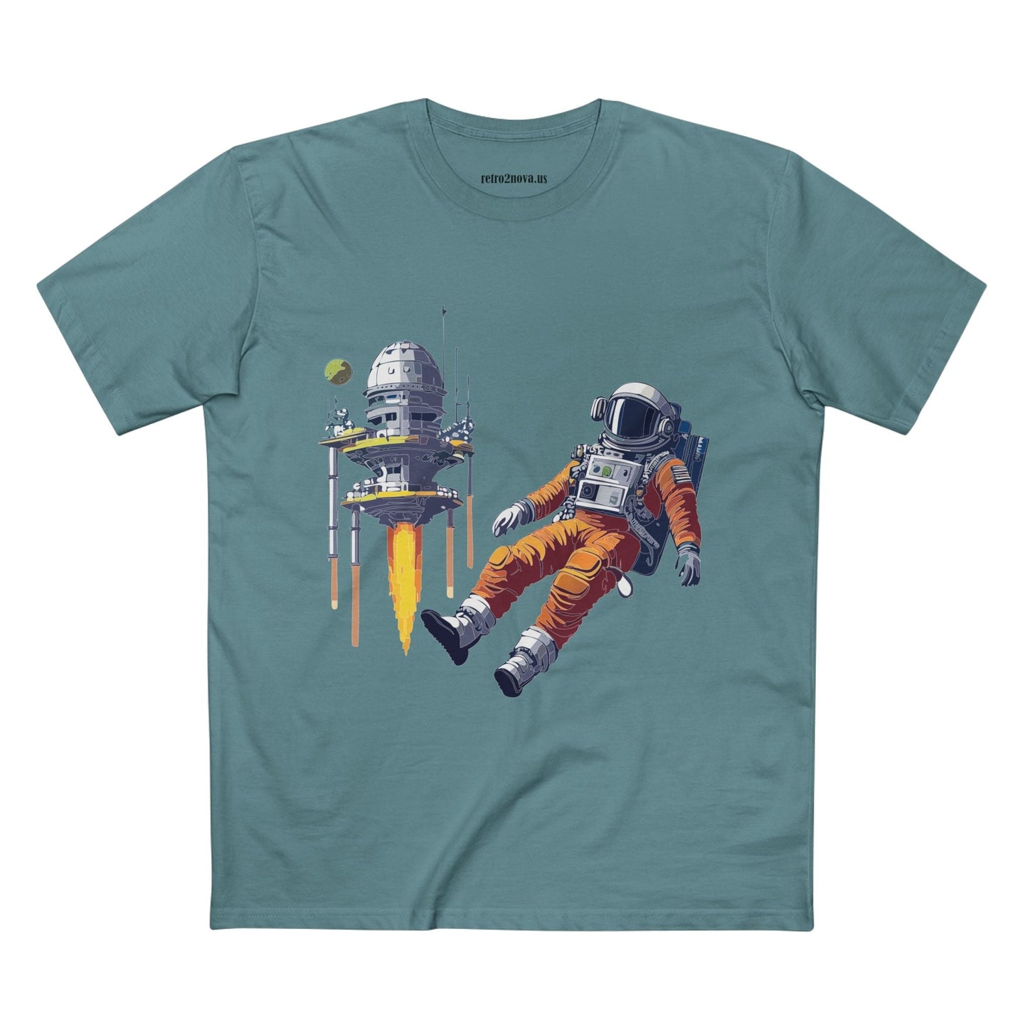 Cosmos Astronaut Shirt Unisex Premium Cotton Tee With Original Art Design By Retro2Nova