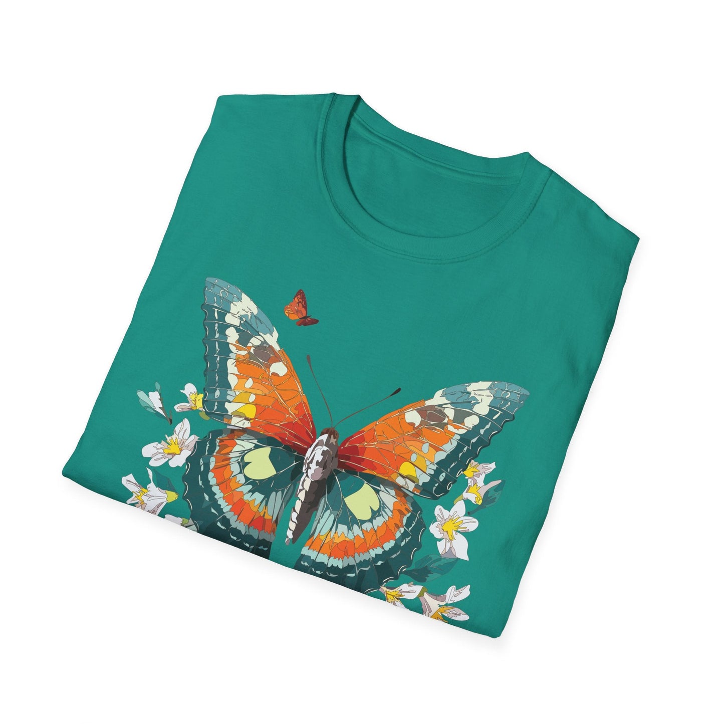 Butterfly T Shirt Unisex Softstyle Gildan 64000 100 Percent Ring Spun Cotton Monarch Tee