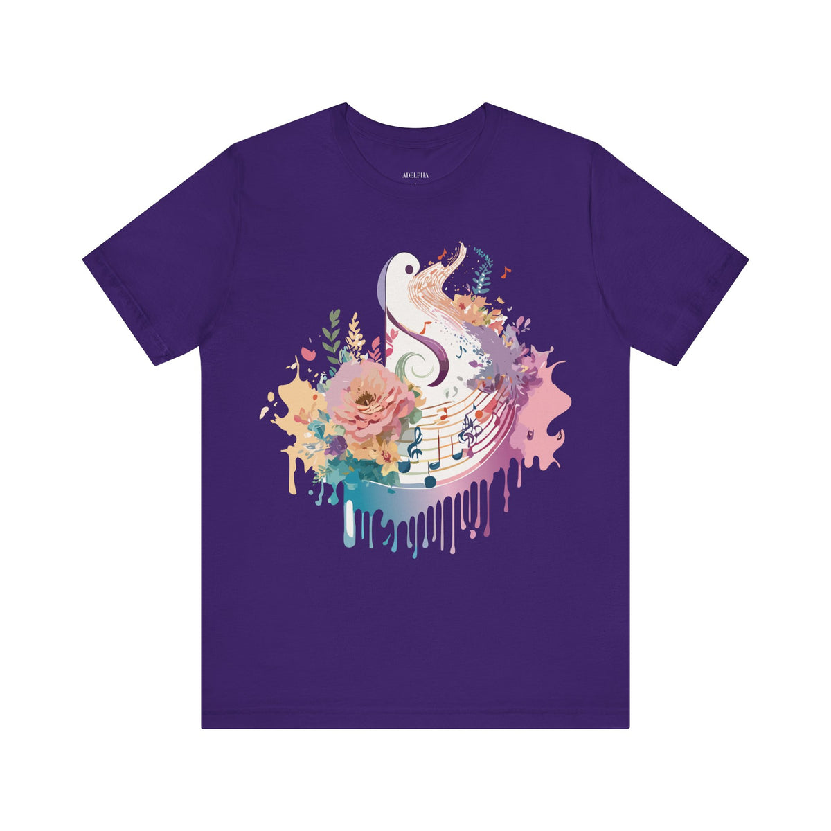 Music Graphic Unisex Cotton Bella+Canvas Tee with Art Design n166
