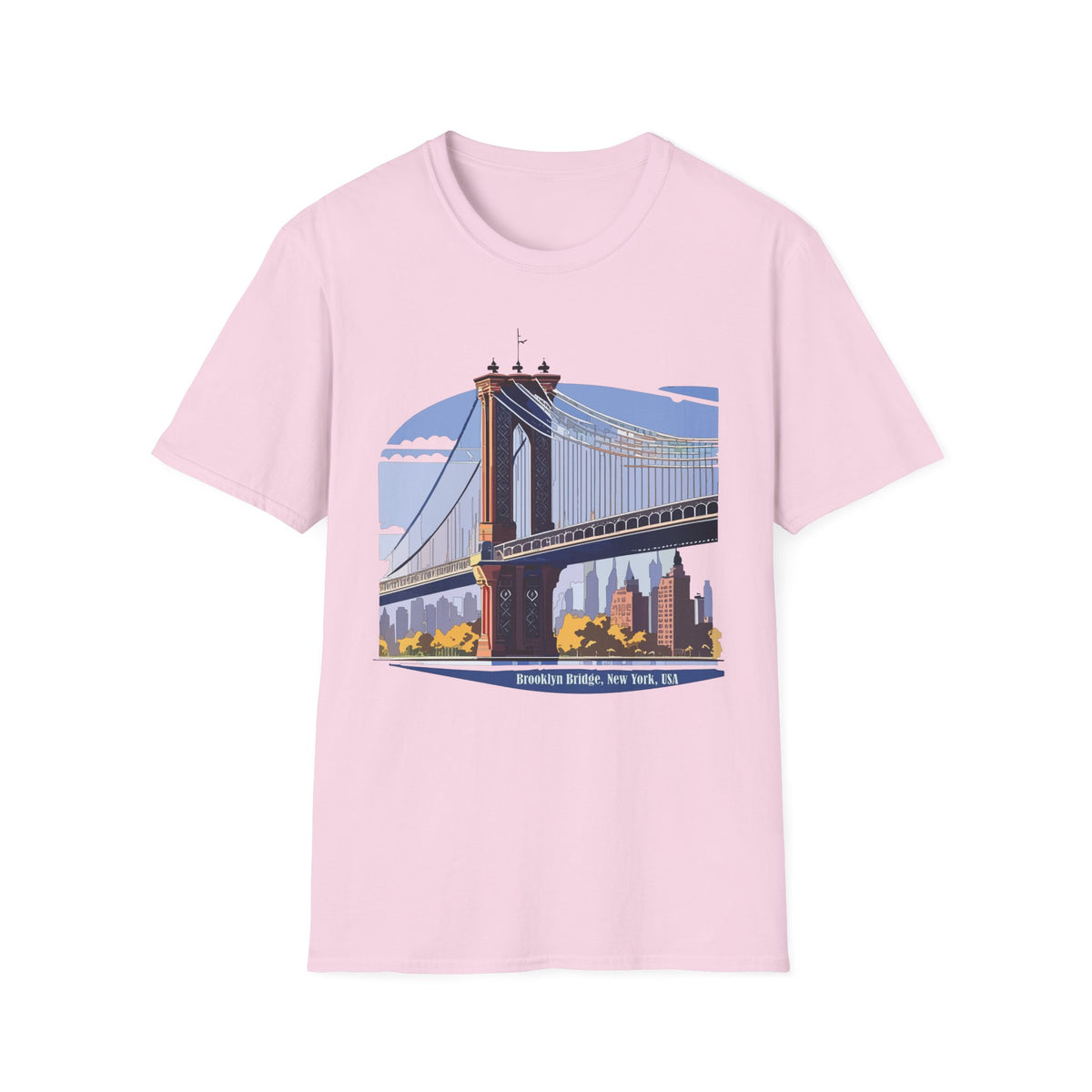 Brooklyn Bridge Illustration T-Shirt | NYC Skyline Graphic Tee