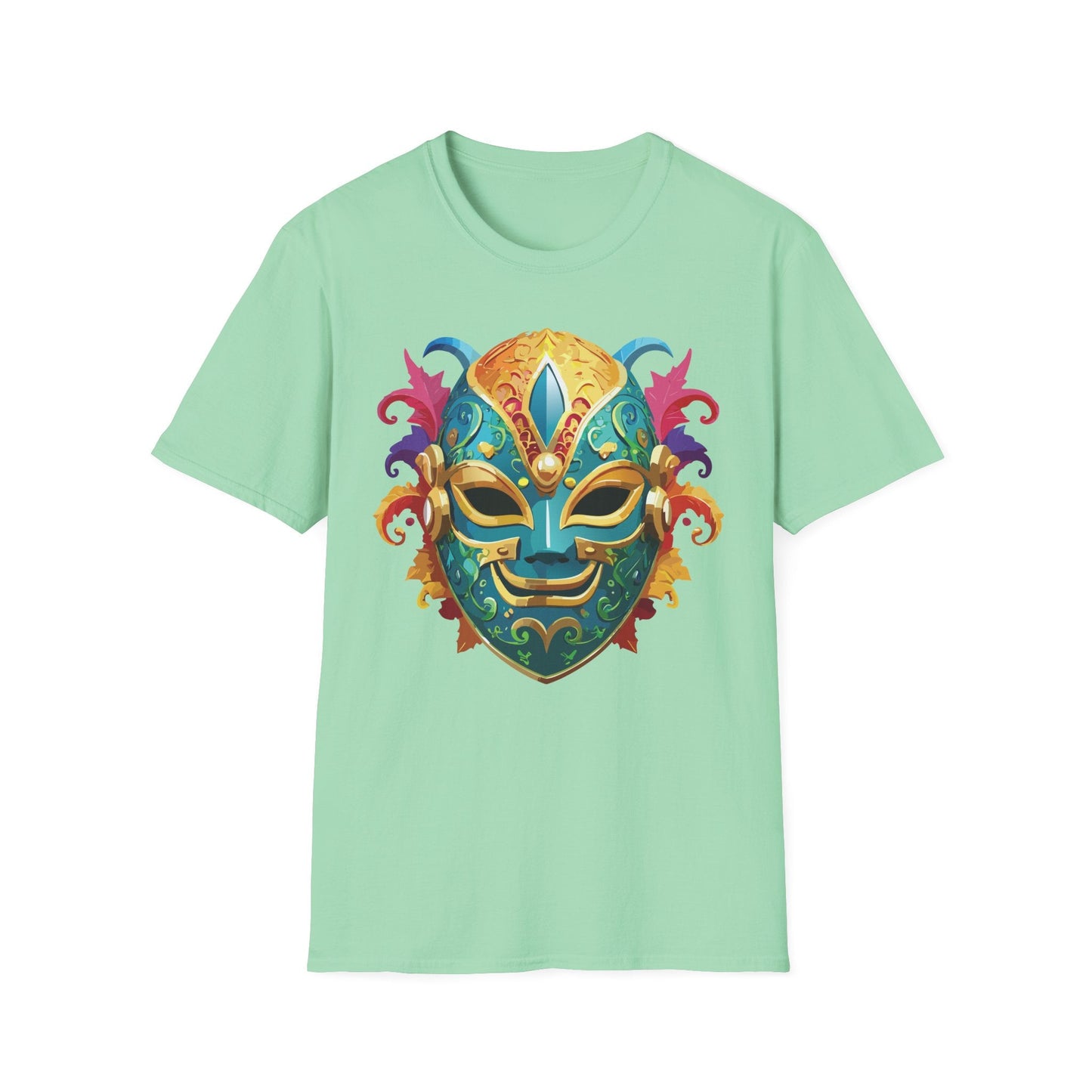 Mask Tee Shirt Unisex Softstyle Gildan 64000 100 Percent Ring Spun Cotton Comfortable Masquerade Tee