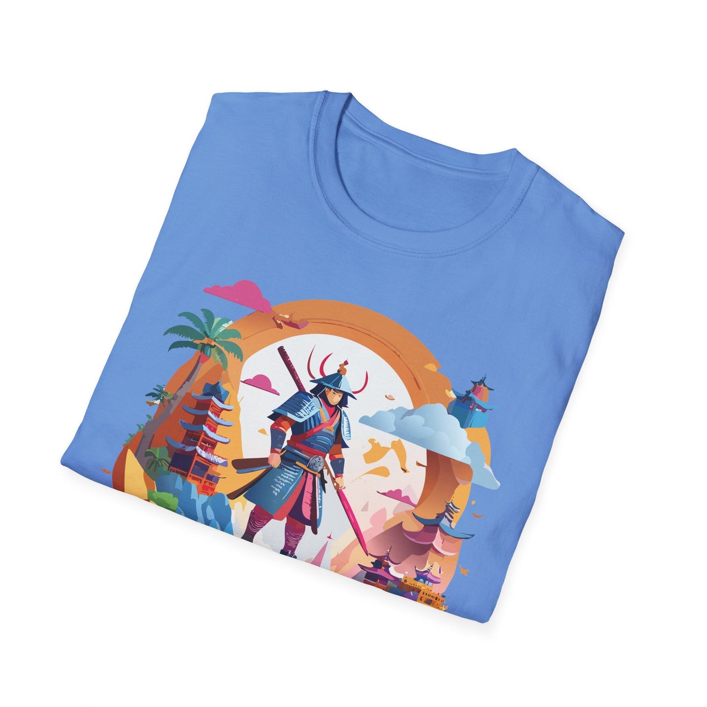 Samurai T Shirt Unisex Gildan Softstyle 64000 100 Percent Ring Spun Cotton Lightweight Tee