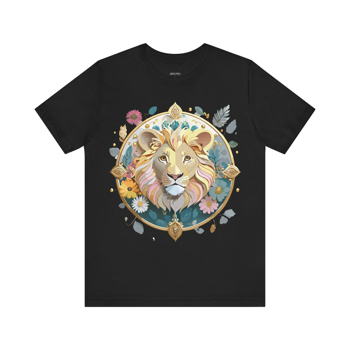 Medallion Graphic Unisex Cotton Bella+Canvas Tee with Floral Art Design m67