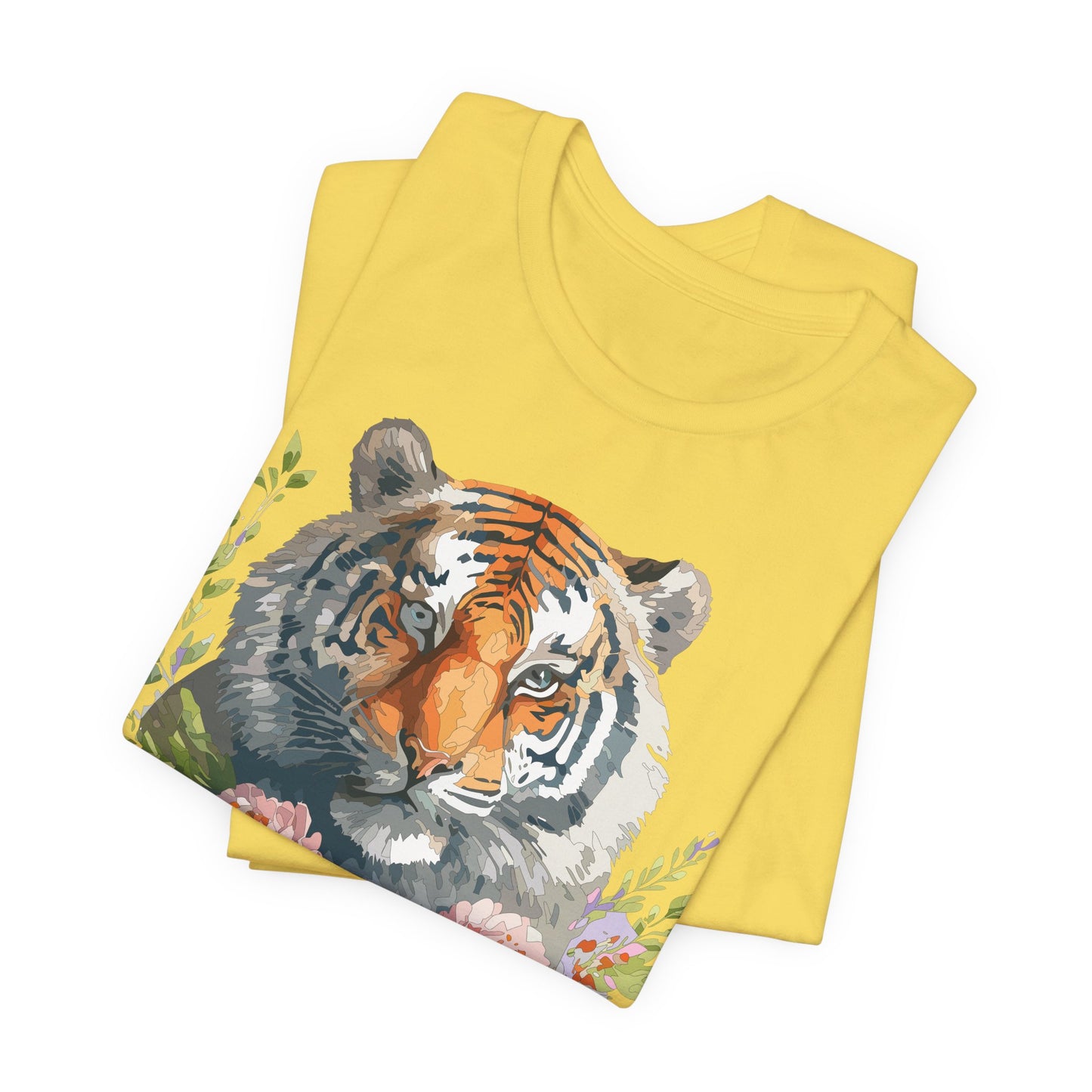 Floral Tiger Shirt, Animal Shirt, Tiger Tee, Unisex Tee, Floral T-shirt, T-Shirt with Animal