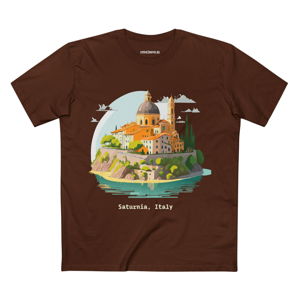 Saturnia Italy townscape T-Shirt | Travel illustration tee, Italian village