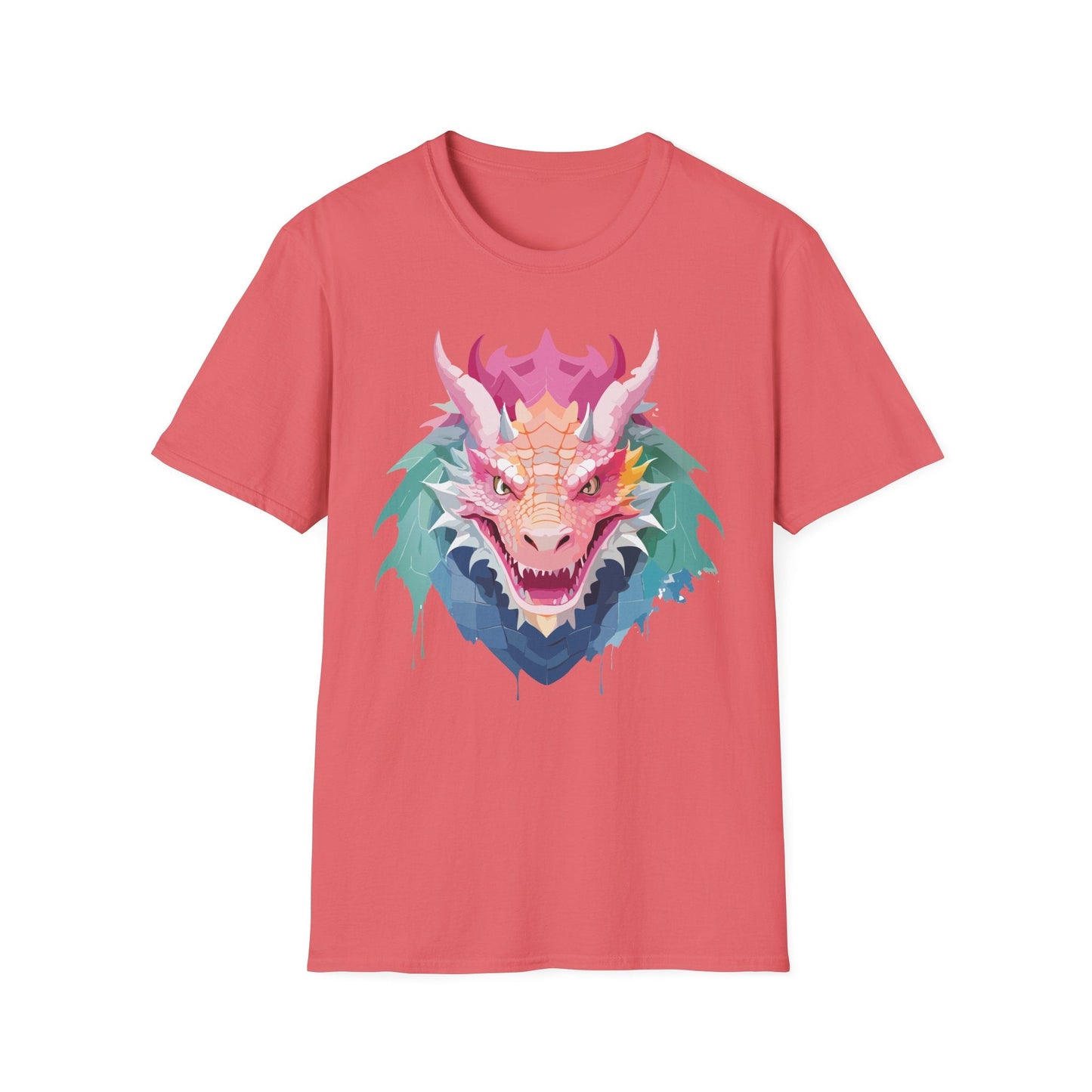 Dragon T Shirt Unisex Softstyle Cotton Tee With Animal Art Design Graphic Print Artwork