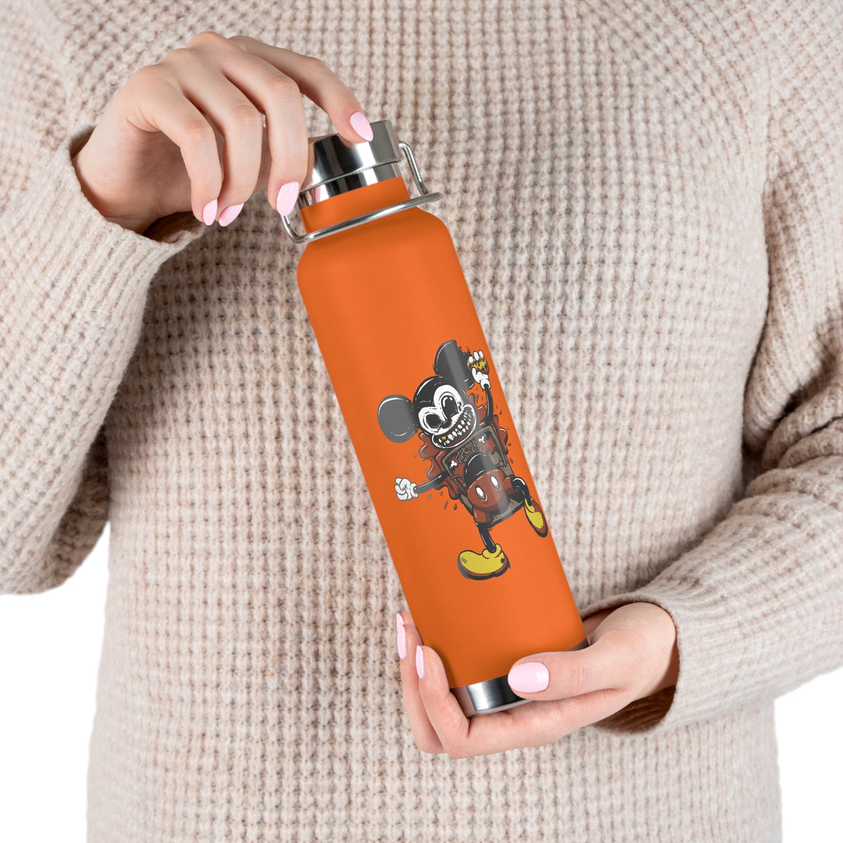 22oz Copper Insulated Water Bottle with Cartoon Design - CV68