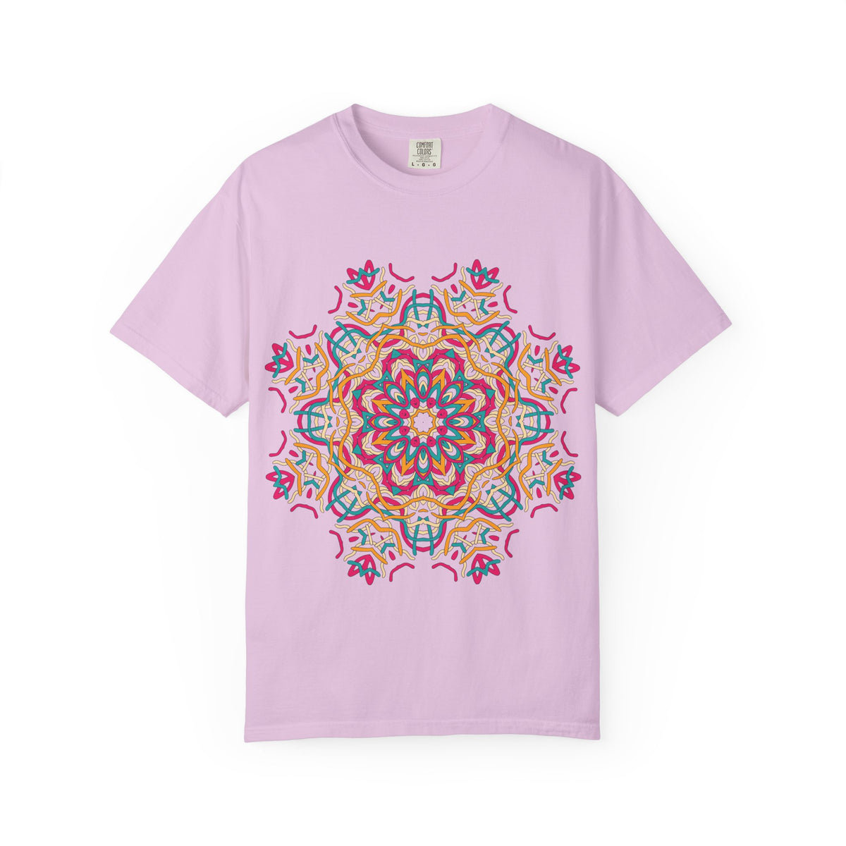 Unisex Garment Dyed Cotton T-Shirt with Mandala Graphic Design
