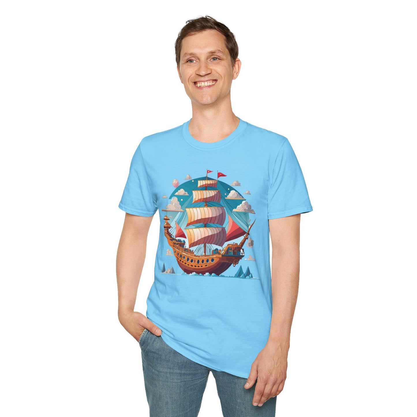 Ship T Shirts Frigate T Shirts Vessel Tee Shirt Unisex Softstyle Cotton Tee Gildan Softstyle 64000