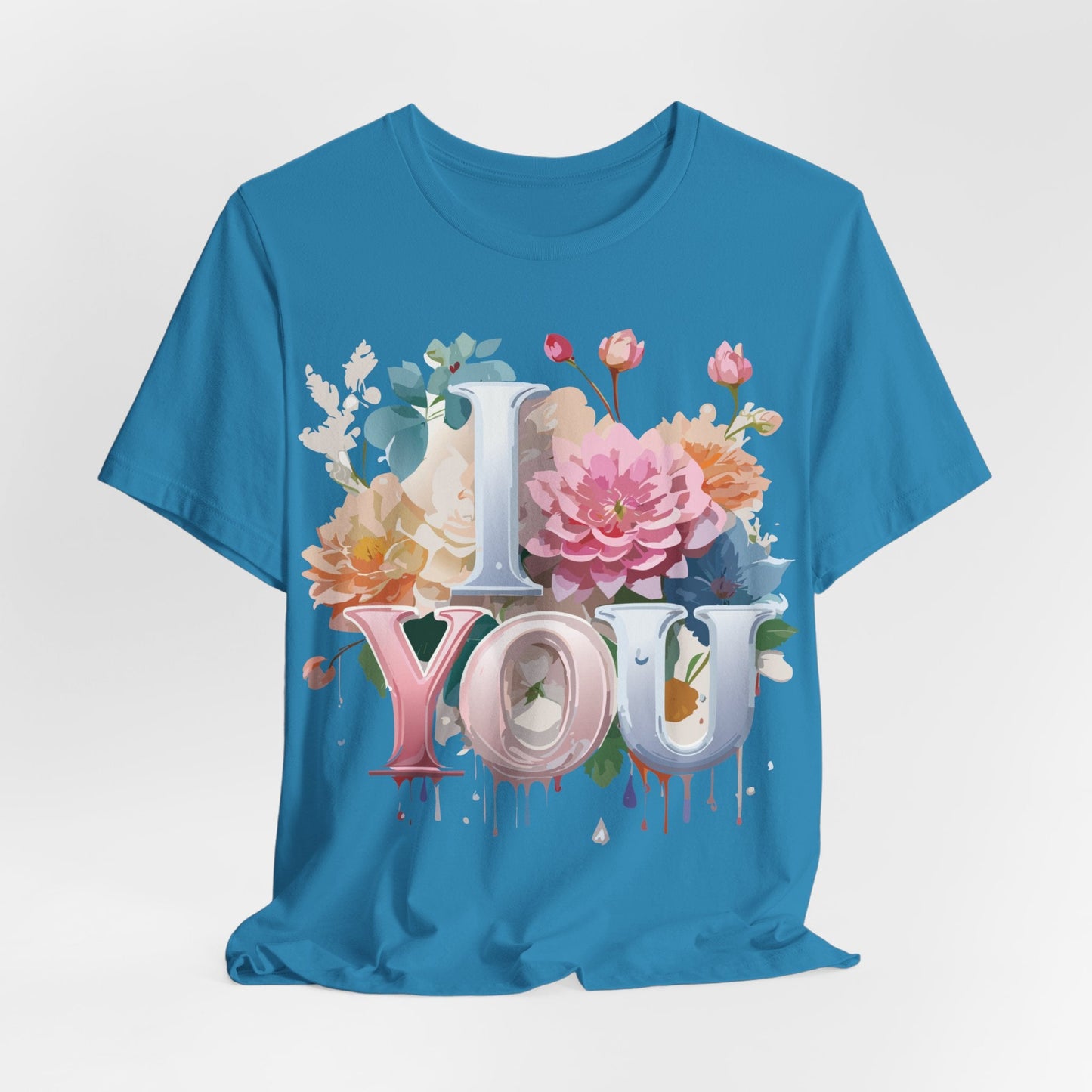 Valentine Day Graphic Unisex 100 Cotton Vintage Artwork with Love and Flower Design Tee 1