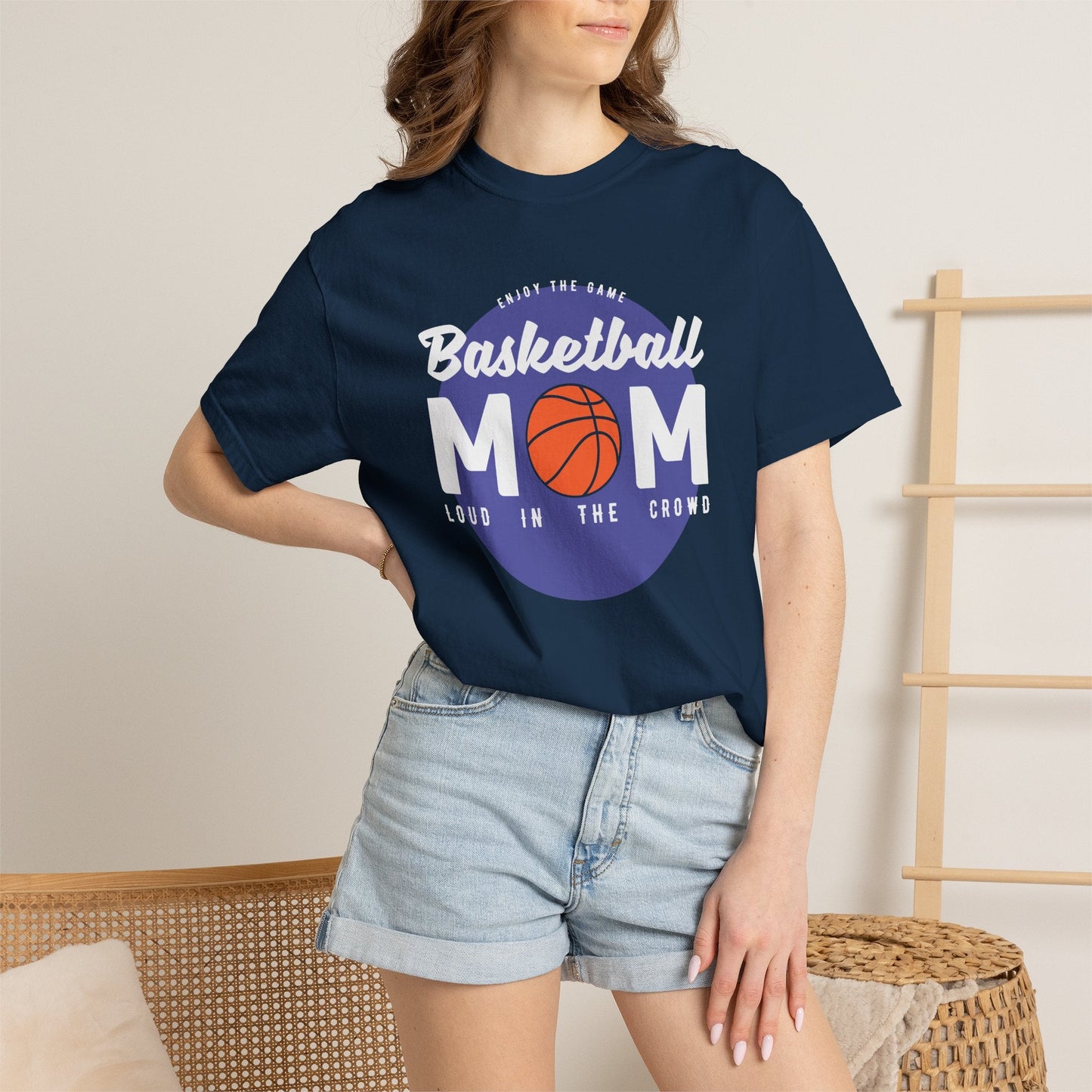 Basketball Mom T-shirt Mother's Day Mama Tee Unisex Comfort Colors Garment-Dyed Cotton h31