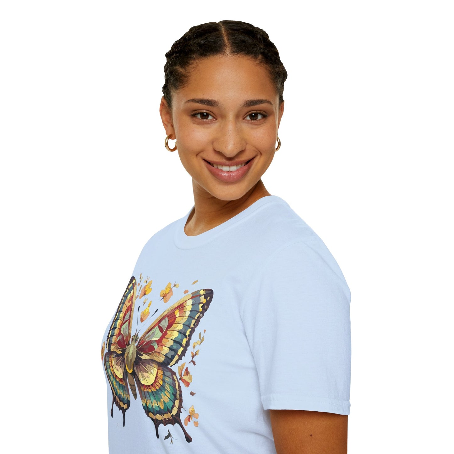 Butterfly Graphic T Shirt Unisex Gildan Softstyle 64000 Monarch Design Lightweight Everyday Wear