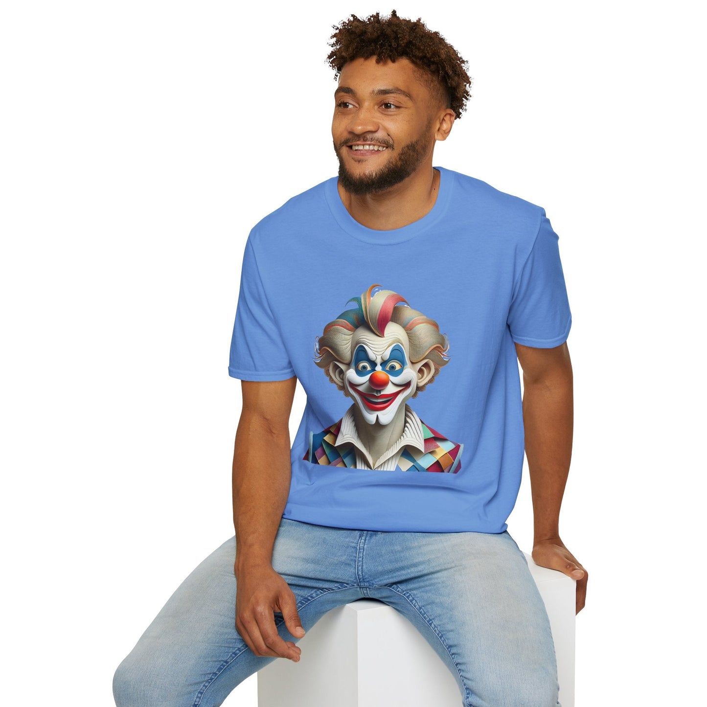 Unisex Clown Shirt Funny Man Circus Tee Softstyle Gildan 64000 Short Sleeve Everyday Comfort