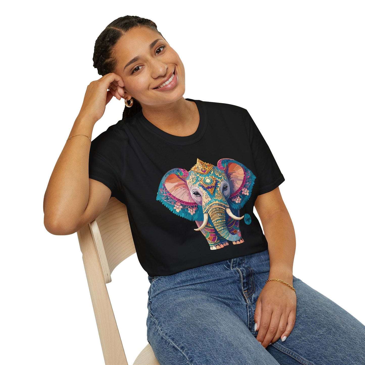 Elephant Shirt Unisex Animal Tee Softstyle 100 Percent Ring Spun Cotton Gildan 64000
