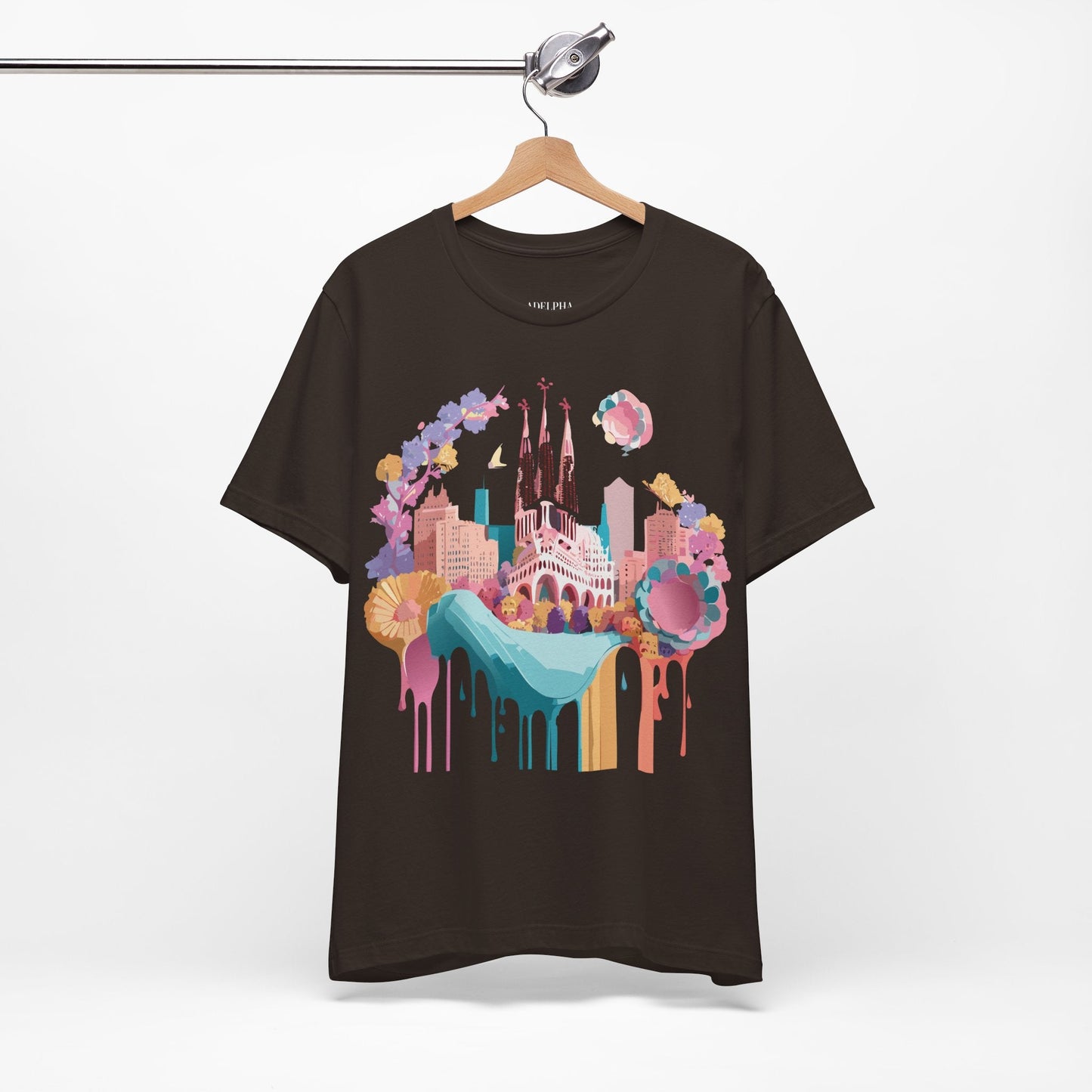 Tourist Shirt Barcelona Graphic Tee Unisex Vintage Style Adelpha Artwork Art Design Tee