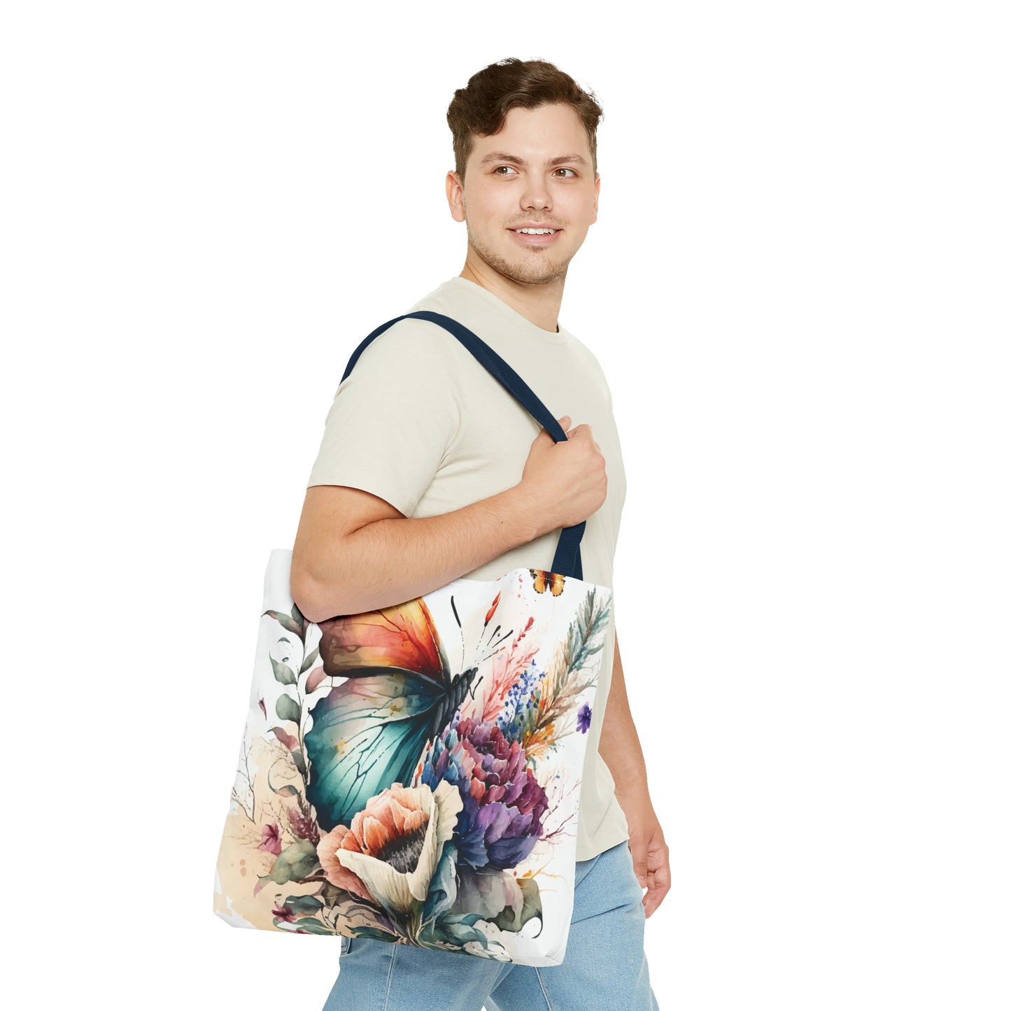 Canvas Bag with Butterfly Prints