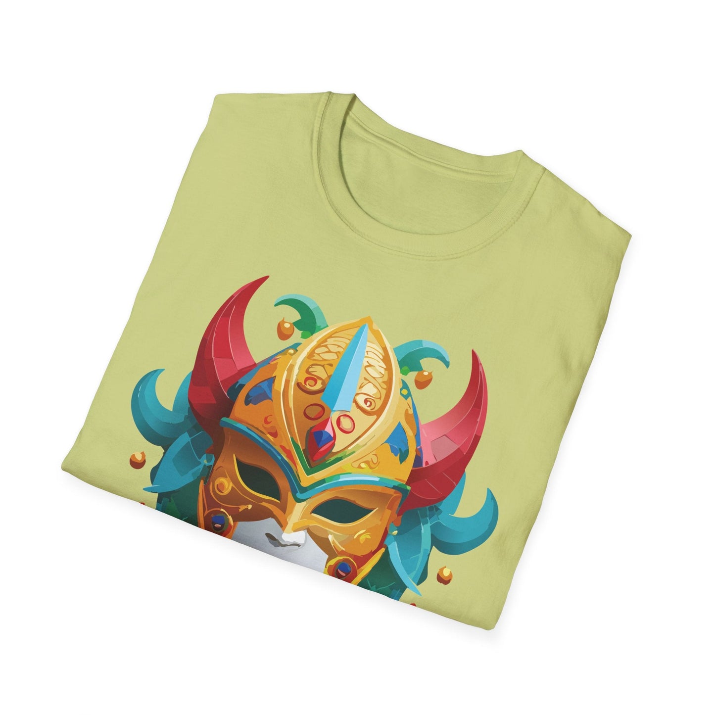 Unisex Mask Tee Shirt Softstyle Gildan 64000 Cotton Tee Masquerade Design Artwork