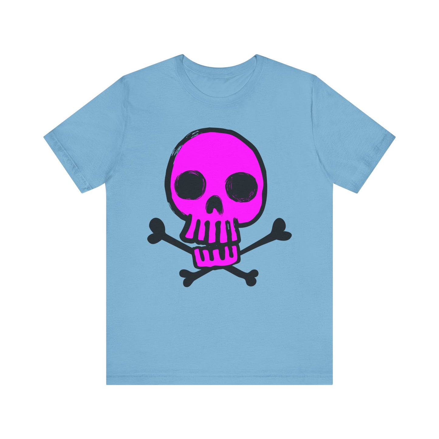 Pink Skull Graphic Design Tee, Skull Shirt, Vintage Tees, Art Design T-Shirt, Vintage Graphic Tee, Art Shirts with Skulls