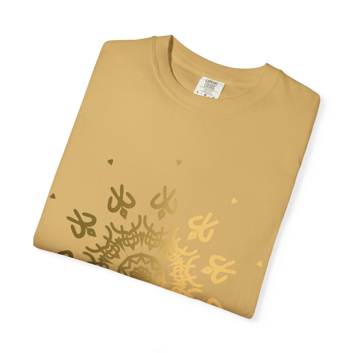 Unisex Garment Dyed Cotton T-Shirt with Mandala Graphic Design