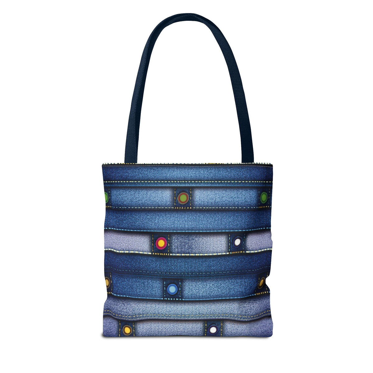 Denim Fabric Imitation Print Unisex Canvas Bag Poly Spun 3 Sizes Tote Bag 144