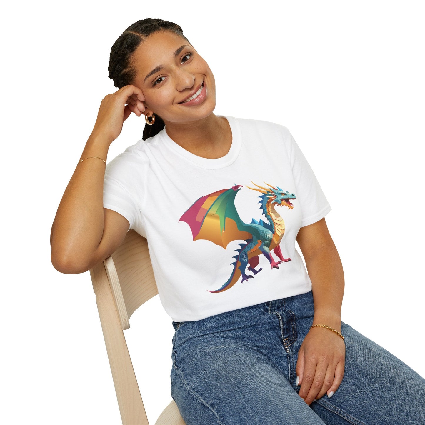 Dragon T Shirt Unisex Dragon Shirt Animal Design Tee Softstyle 100 Percent Ring Spun Cotton