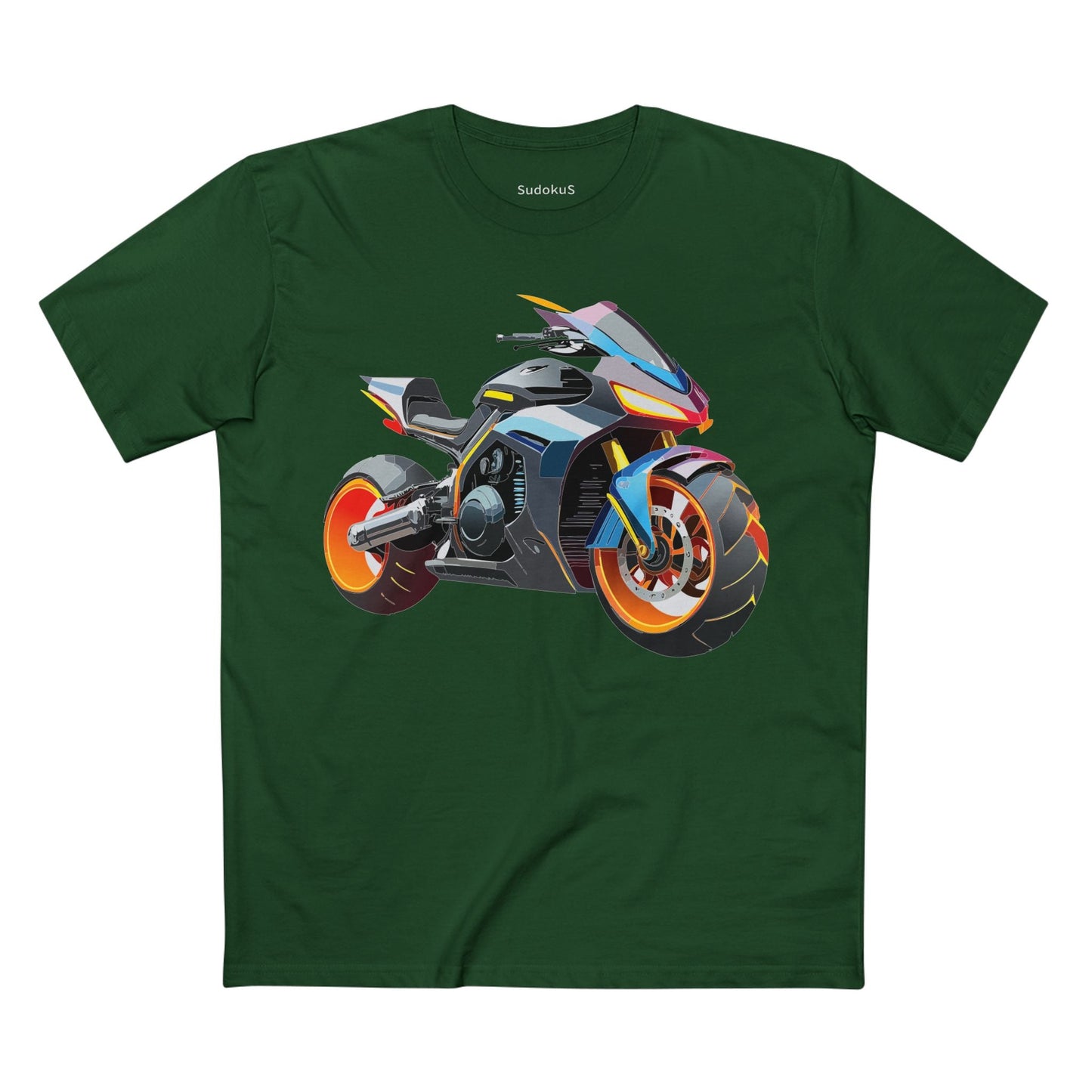Moto Bike Graphic Unisex 100 Cotton Staple Tee 19