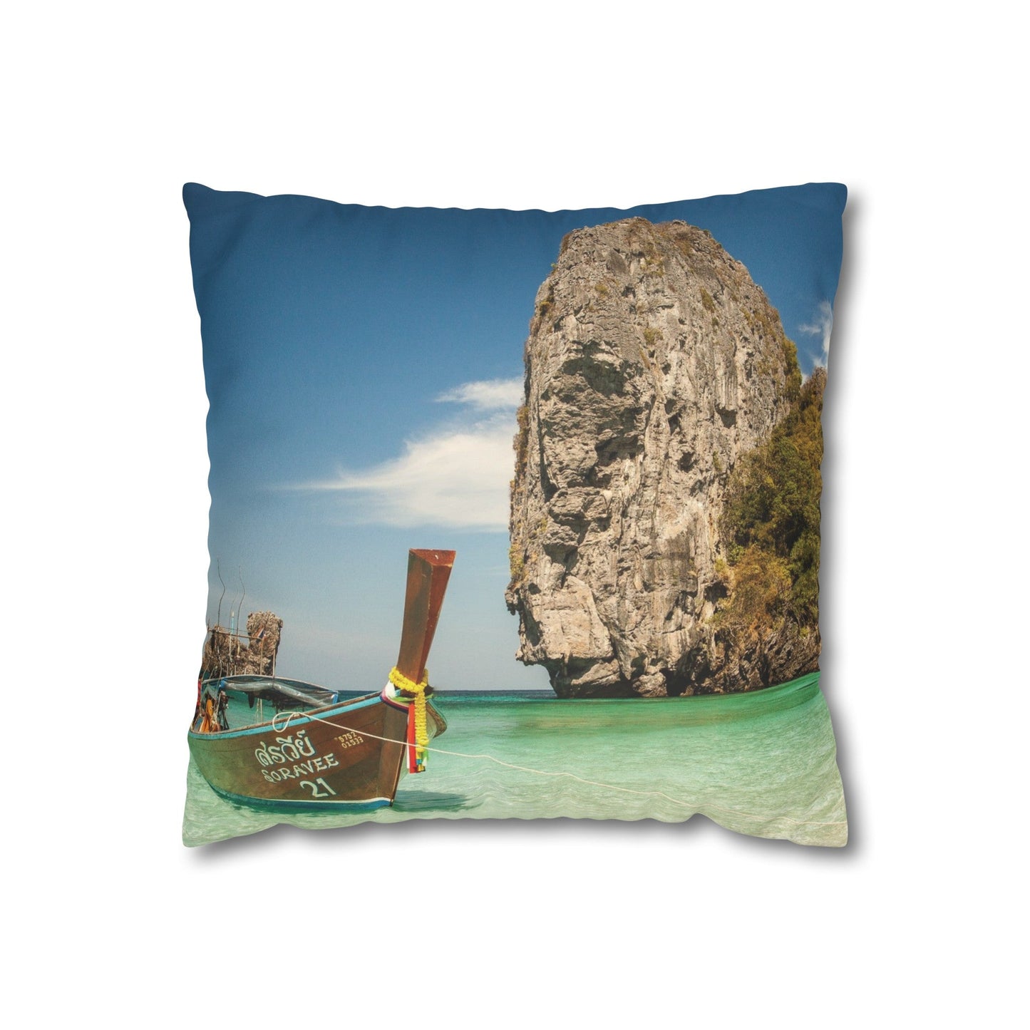 Beach Faux Suede Square Pillowcase