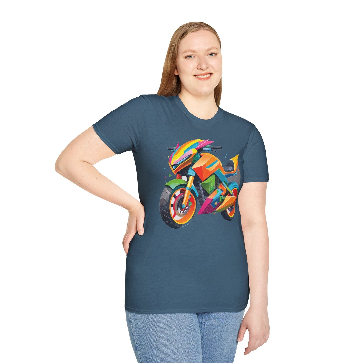 Unisex Bike T Shirt Moto Shirt MTB T Shirt With Art Design Softstyle Cotton Tee For Enthusiasts