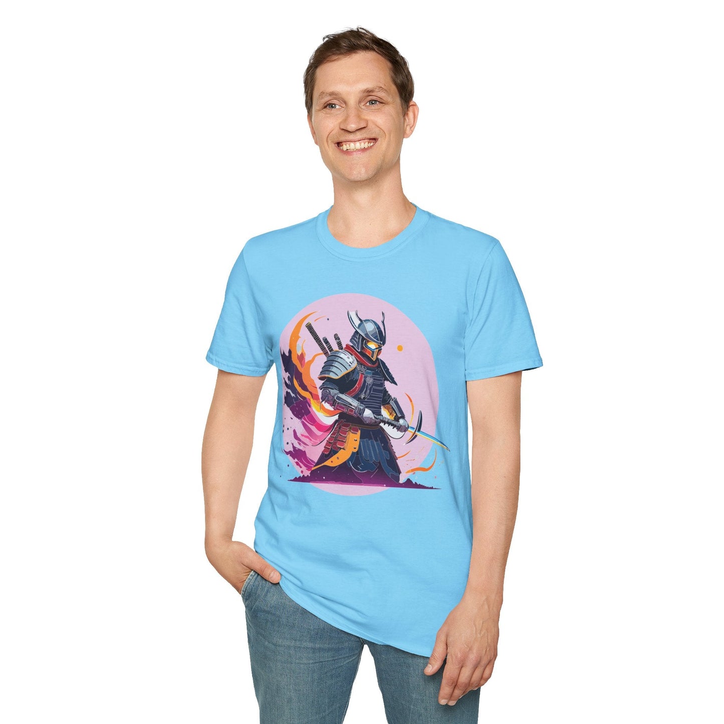 Samurai Shirt Unisex Short Sleeve Tee With Samurai Print Softstyle Gildan 64000 Ring Spun Cotton