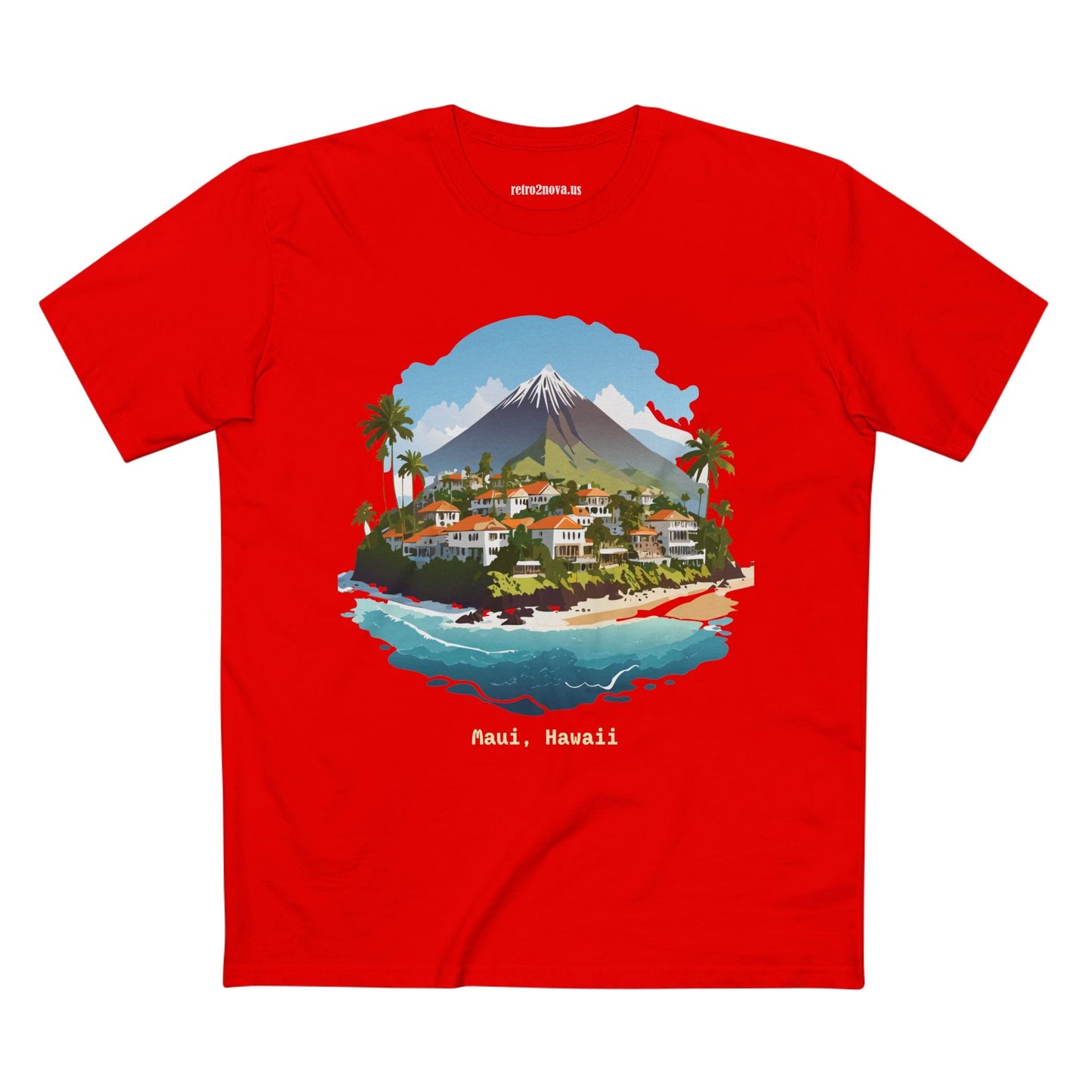 Retro2Nova Travel Shirt Unisex Premium Cotton Tee With Original Hawaii Art Design Art Collection