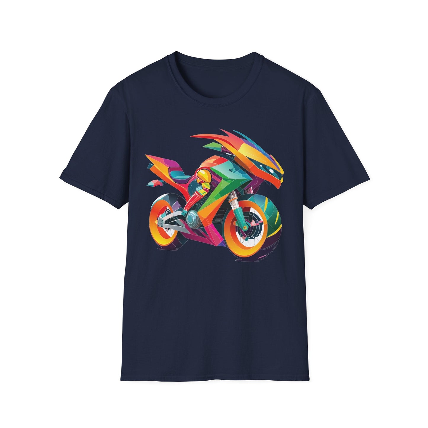 Unisex Bike T Shirt With Motorcycle Artwork Premium Cotton MTB Tee Softstyle 64000