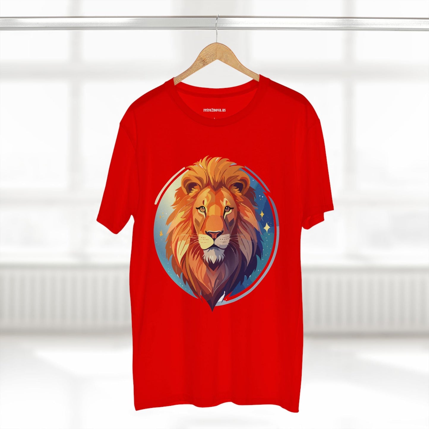 Unisex Premium Cotton Staple Tee With Lion Art Design Retro2Nova Art Collection For Everyday Comfort And Breathable Fit