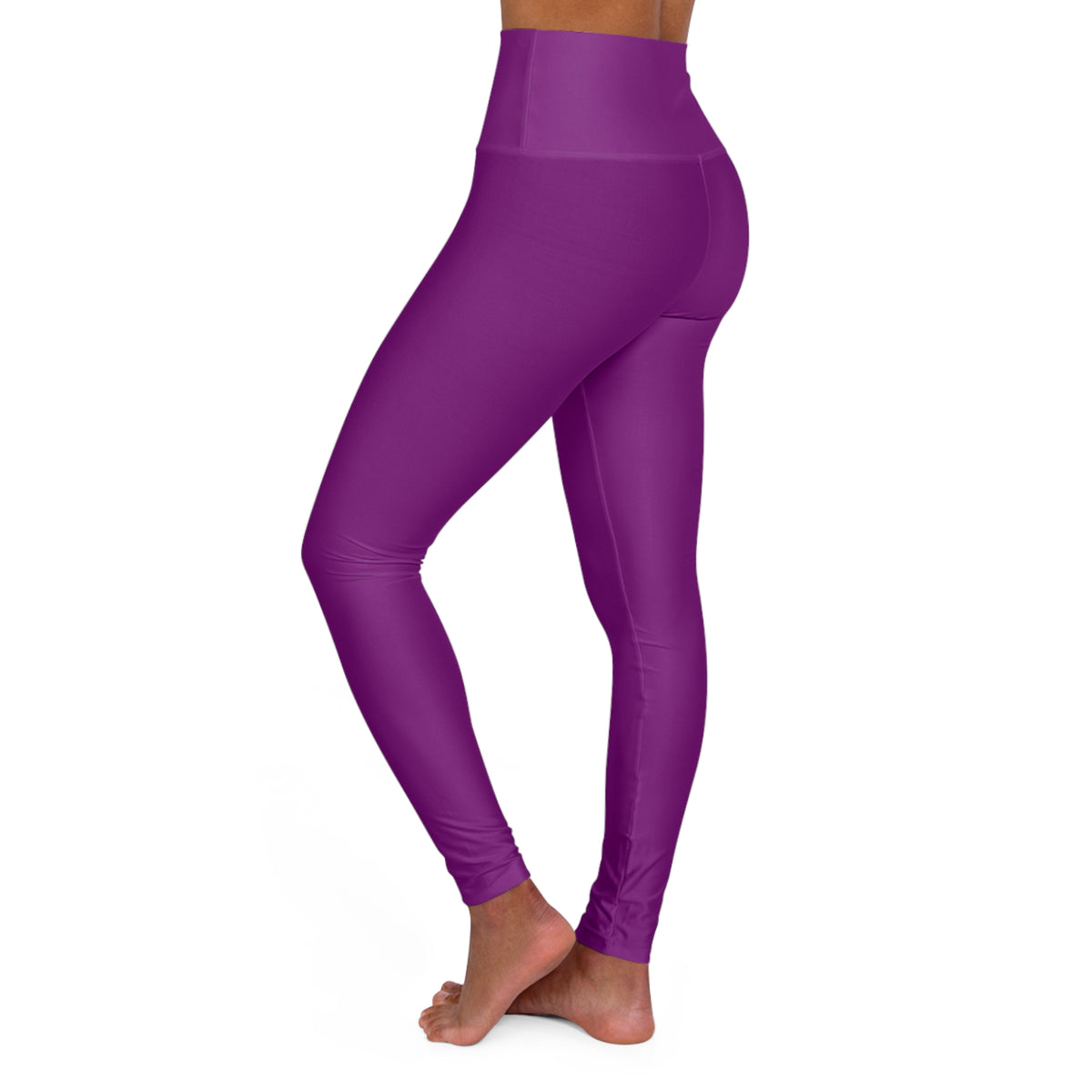 Purple Color High-Waist Yoga Leggings Women's Seamless Poly-Span Stretchy Pants XS-2XL