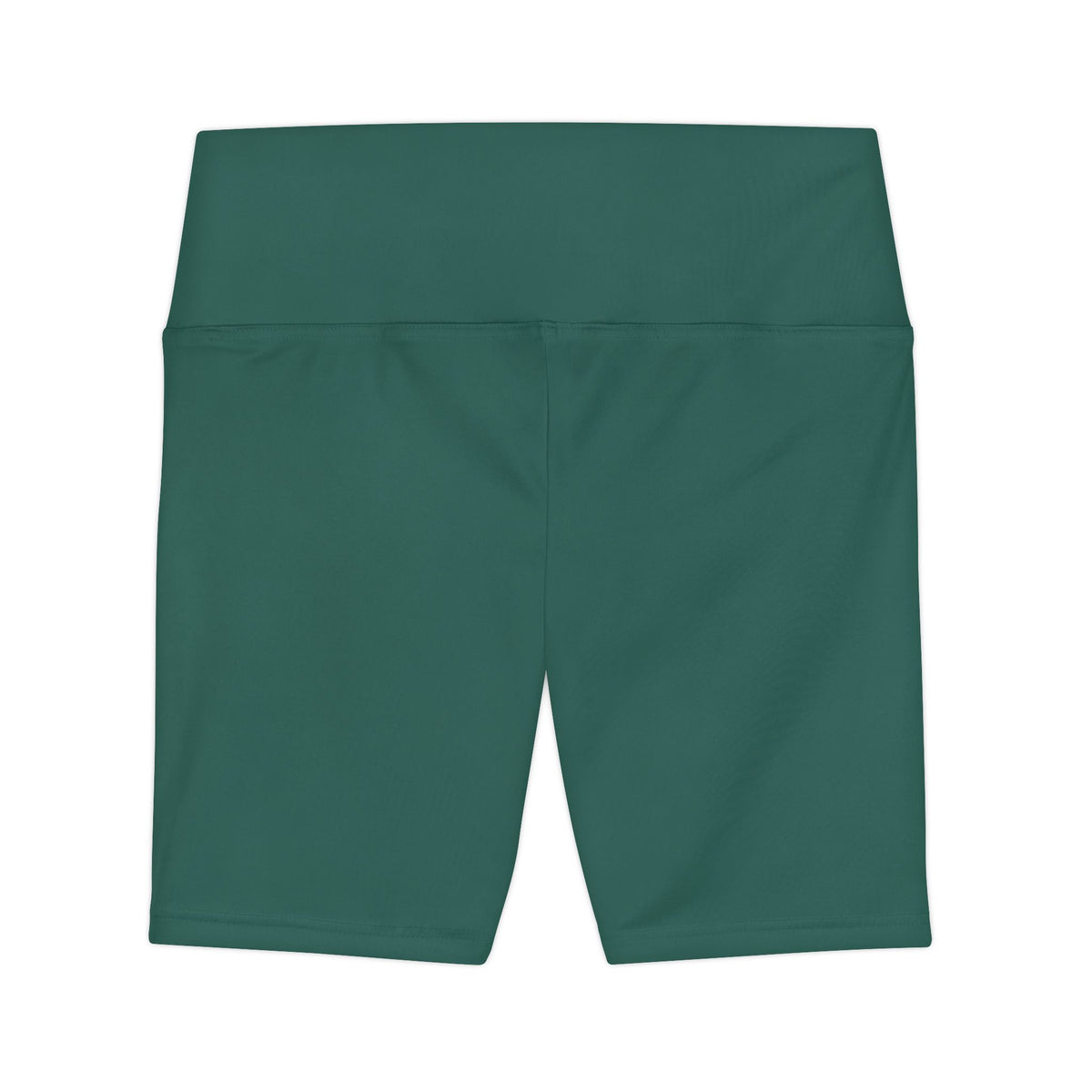 Dark Jungle Green High-Waist Workout Shorts — Women's Seamless AOP Active Biker Shorts