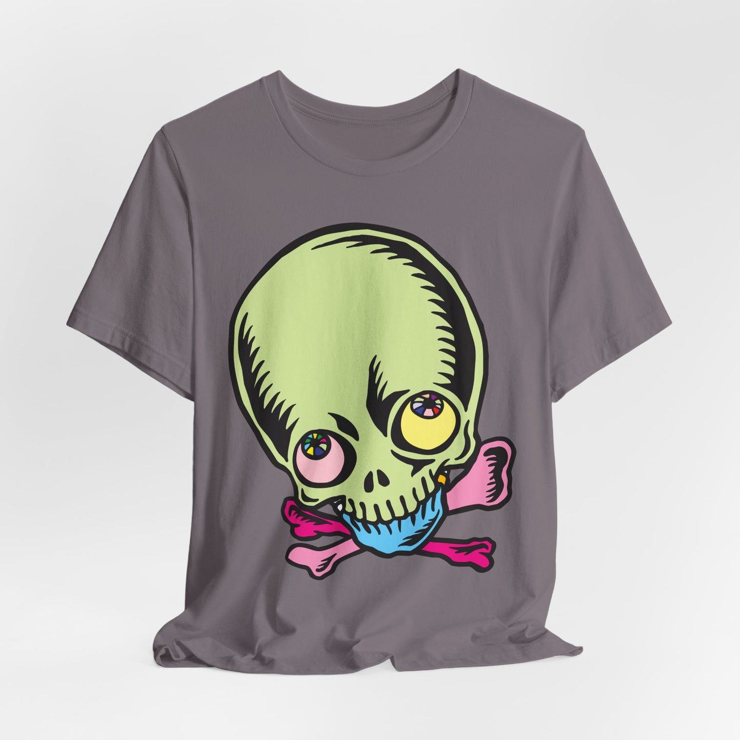 Lt Green Skull Graphic Design Tee, Skull Shirt, Vintage Tees, Art Design T-Shirt, Vintage Graphic Tee, Art Shirts with Skulls
