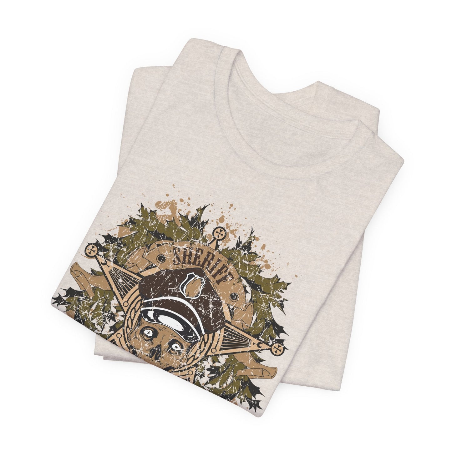 Skull Floral Emblem Graphic Unisex Cotton Tee Art-45