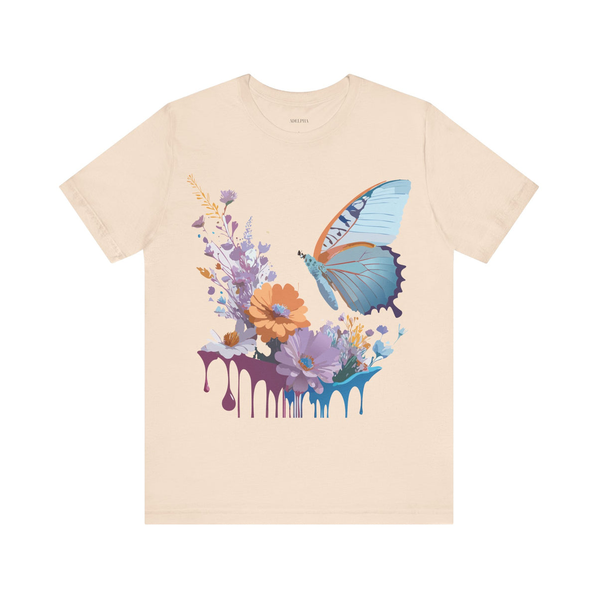 Butterfly Graphic Unisex Cotton Bella+Canvas Tee with Art Design n103