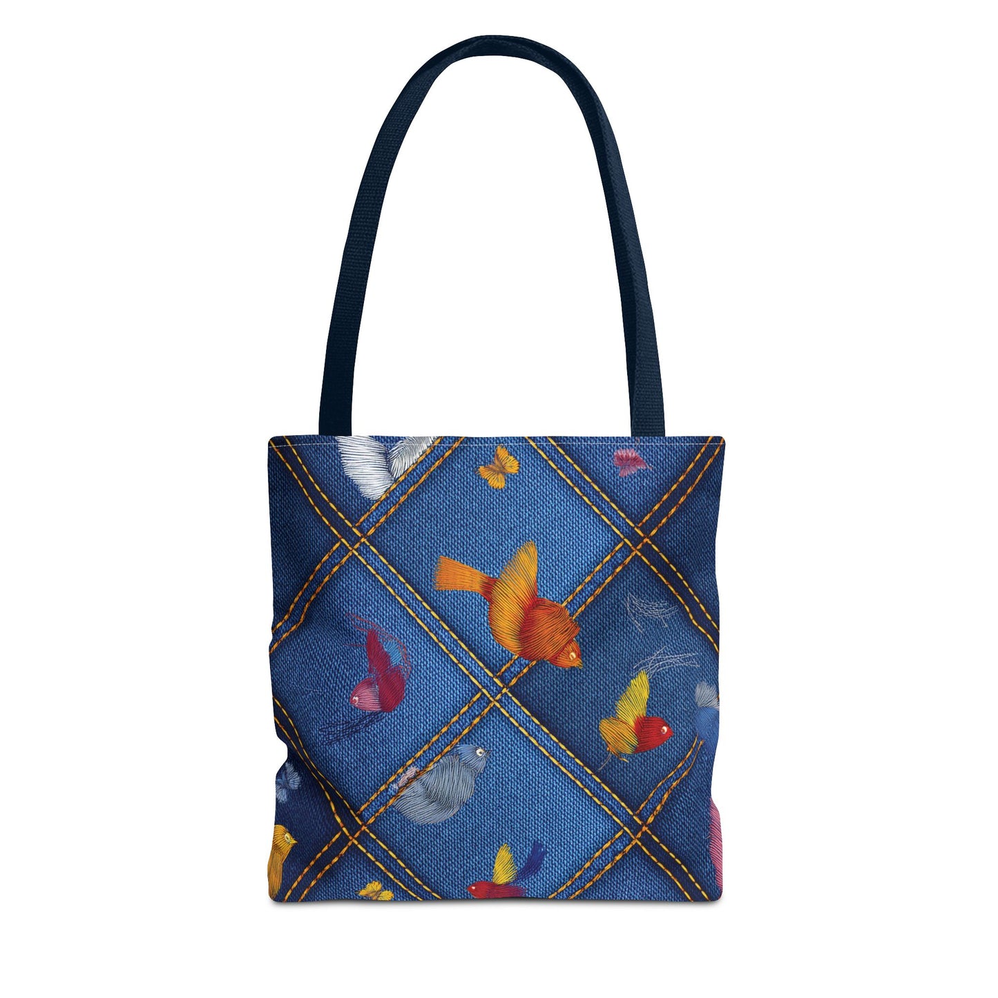 Denim Fabric Imitation Print Unisex Canvas Bag Poly Spun 3 Sizes Tote Bag 194-6
