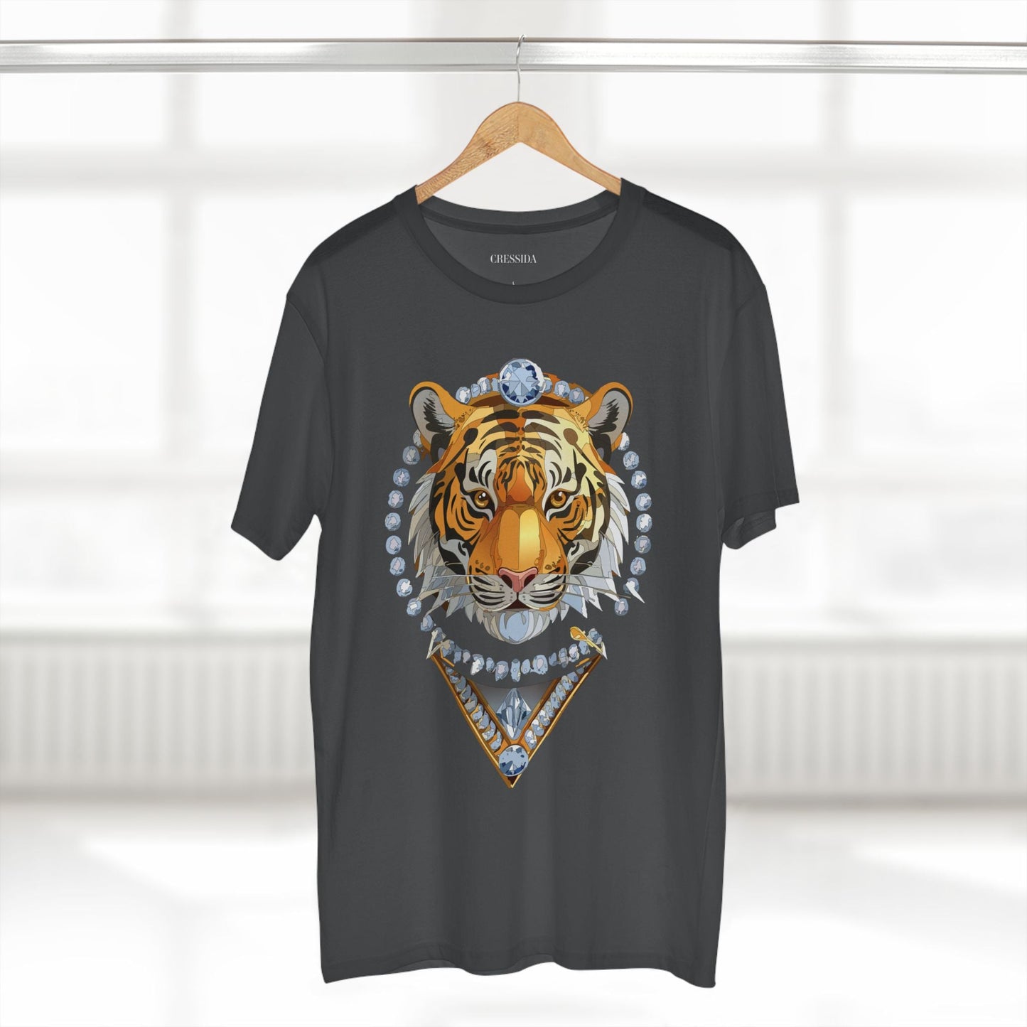 Tiger Graphic Unisex 100 Cotton Tee With Unique Animal Golden Medallion Art Design 5