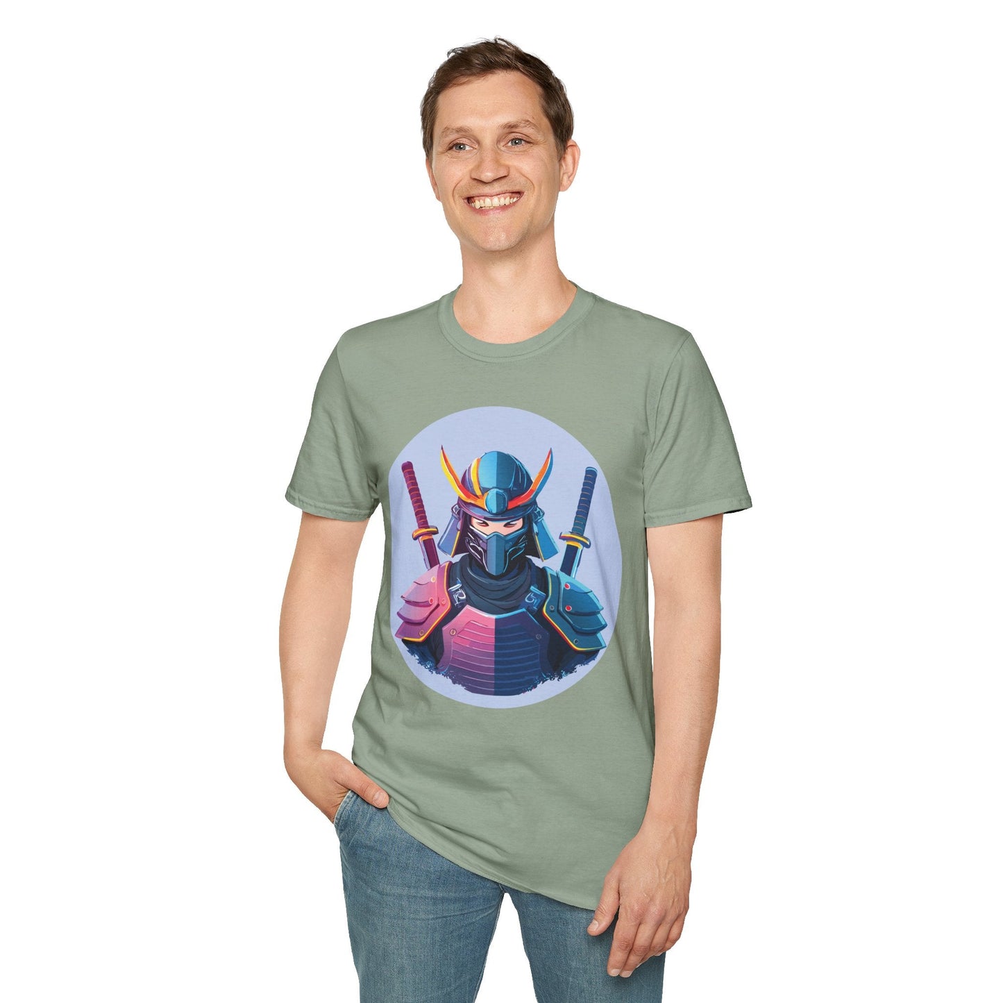 Samurai T Shirt Unisex Softstyle Gildan 64000 Breathable Cotton Tee For Everyday Wear