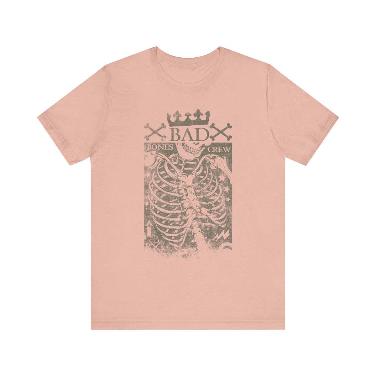 Skeleton Ribcage Tee Bones Crew Graphic Unisex Cotton Shirt A-10