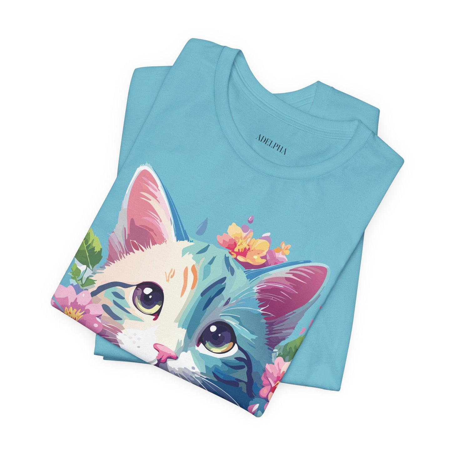 Cat Graphic Tee Unisex Shirt Adelpha Vintage Inspired Short Sleeve