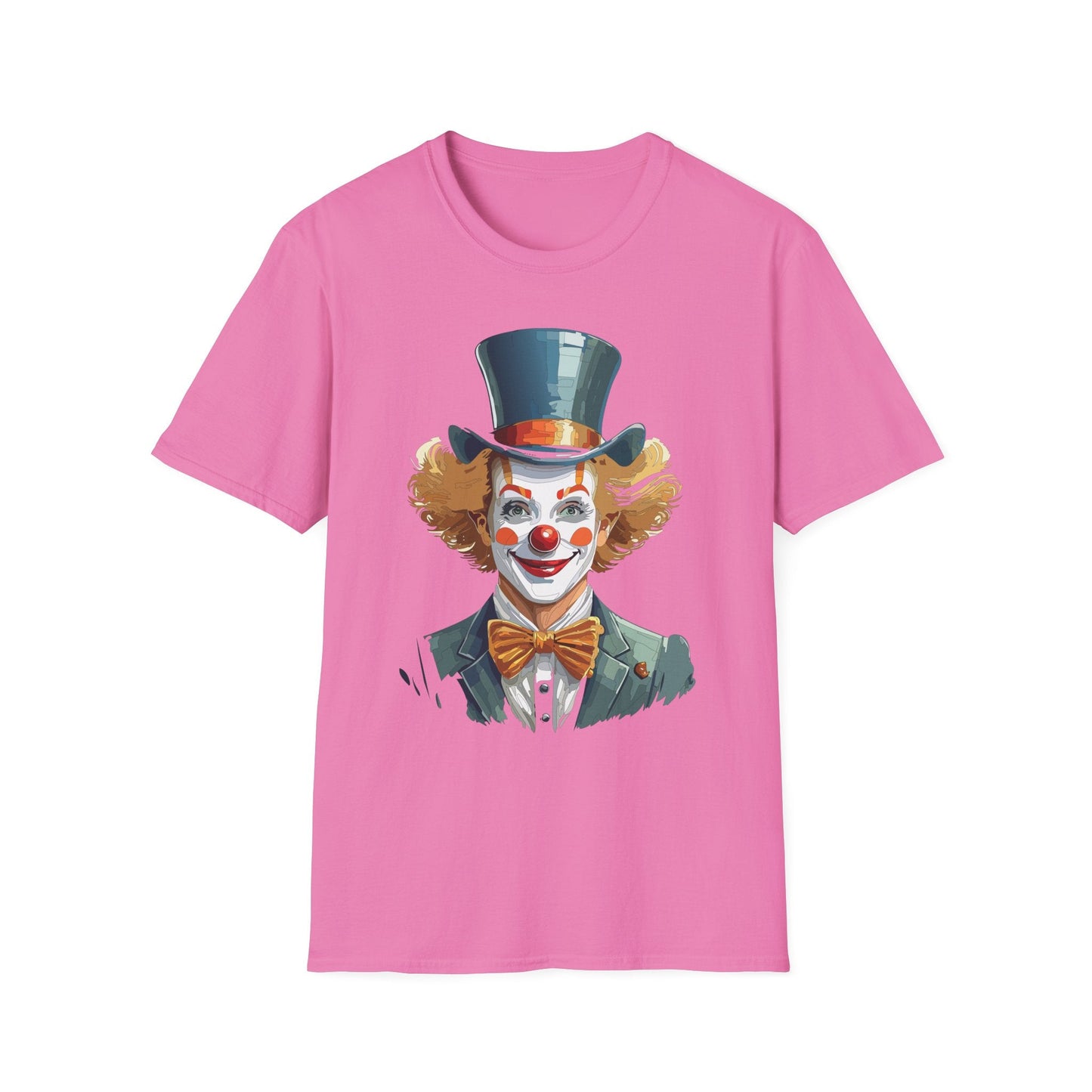 Funny Clown Shirt Unisex T Shirt Circus Style Tee With Scary Man Artwork Gildan 64000