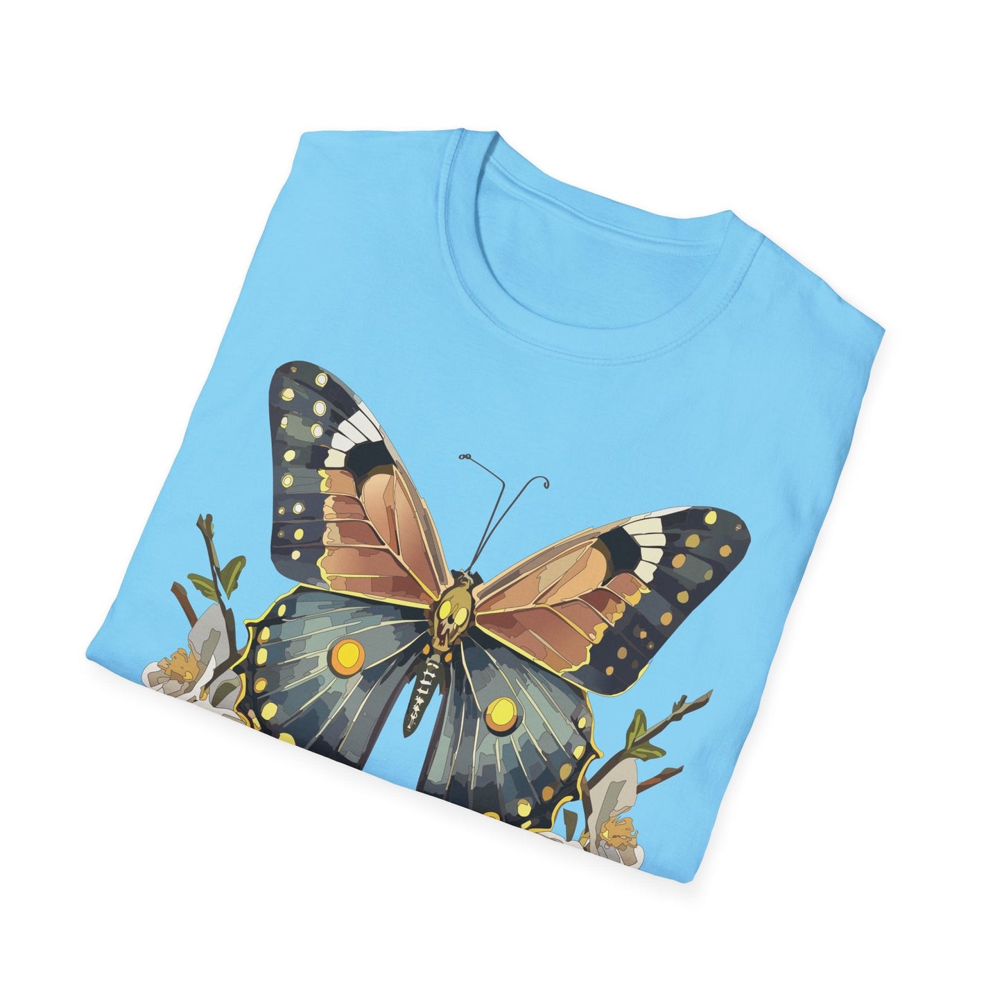Butterfly Shirt Unisex Gildan Softstyle T Shirt Monarch Butterfly Tee 100 Percent Ring Spun Cotton