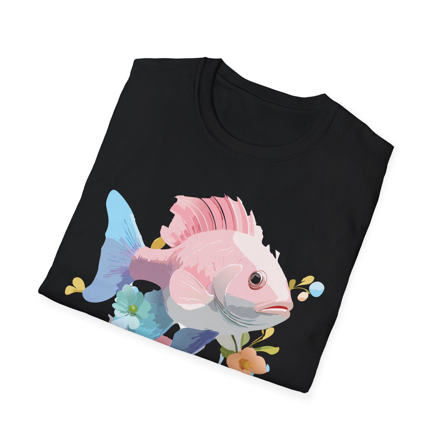 Fish Art Design Shirt Unisex Graphic Tee With Fish Illustration Gildan Softstyle 64000