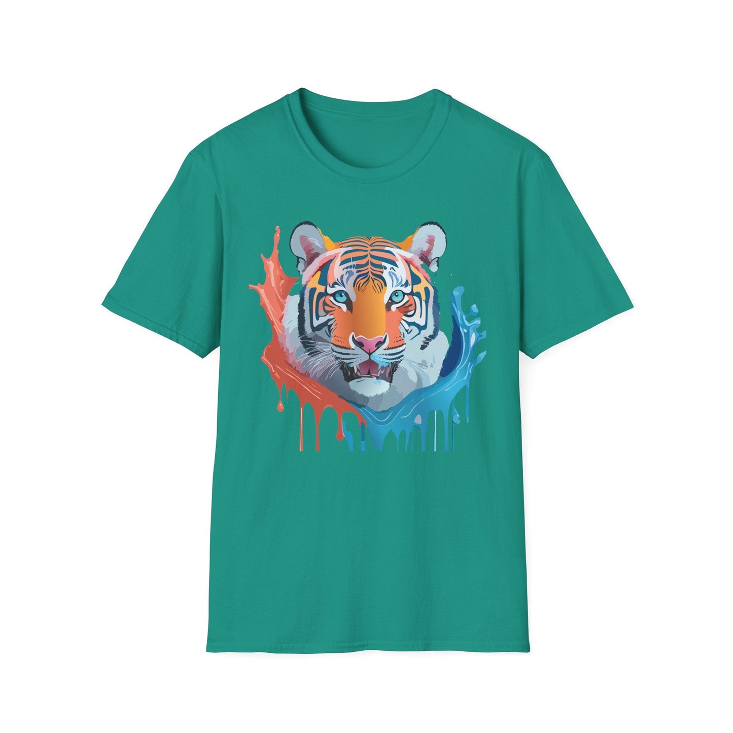 Unisex Tiger Tee Gildan Softstyle Animal Print Shirt Ring Spun Cotton