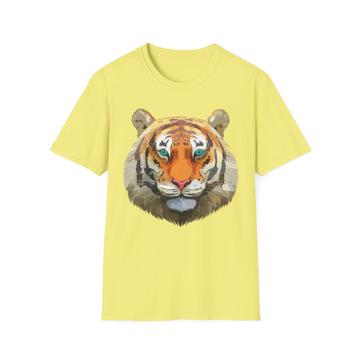 Watercolor Tiger Head T-Shirt | Bold Animal Portrait